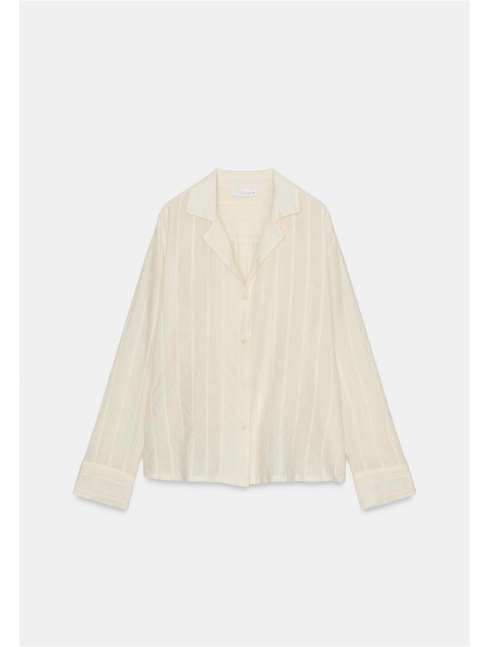 Zara Lightweight Cream Striped Button-Down Shirt